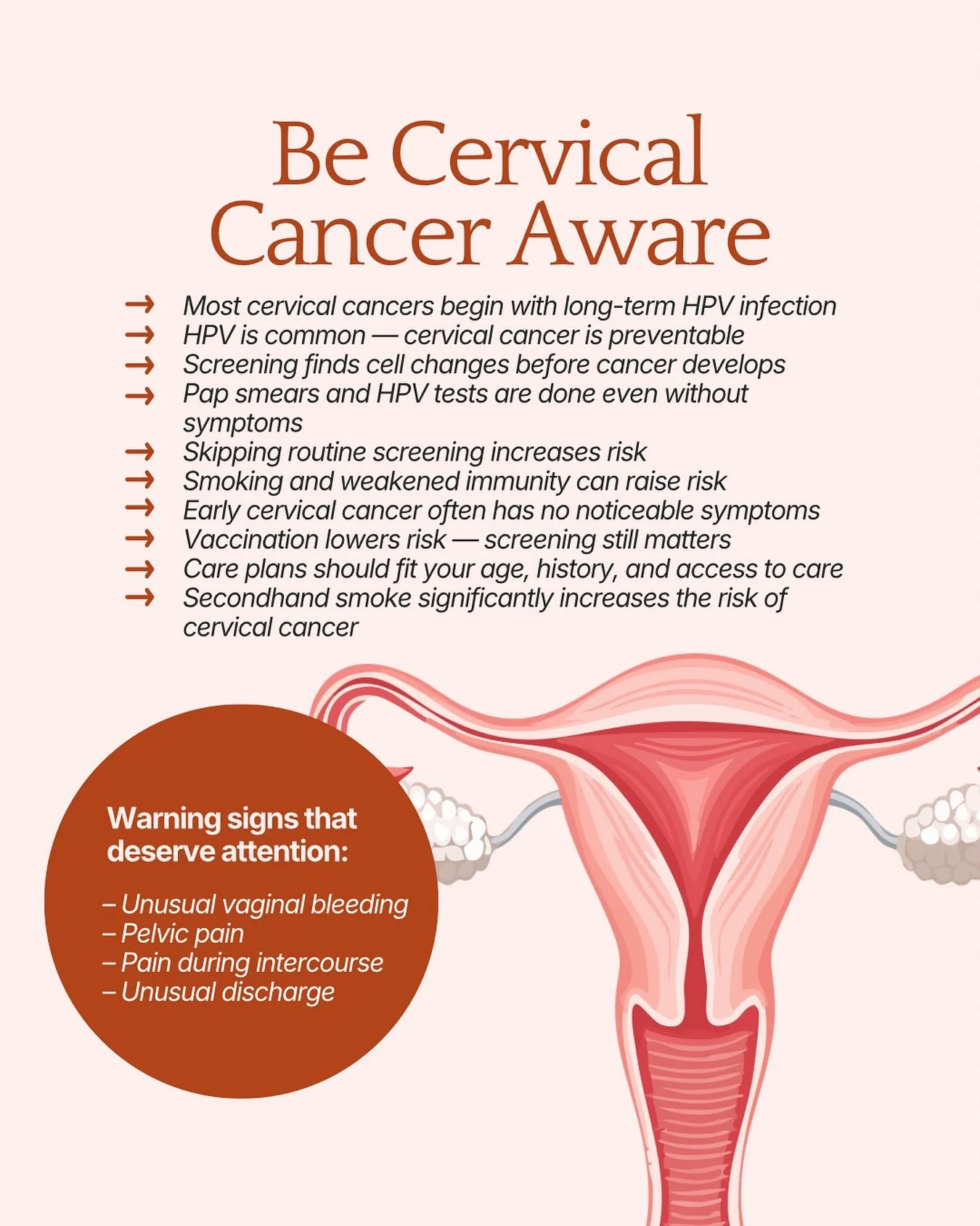 As a midwife, I see how often women put everyone else first. Meals, work, children, family - and then themselves, last.
This January, let your health move up the list.
Cervical cancer is preventable. A simple screening can protect your future.

You d