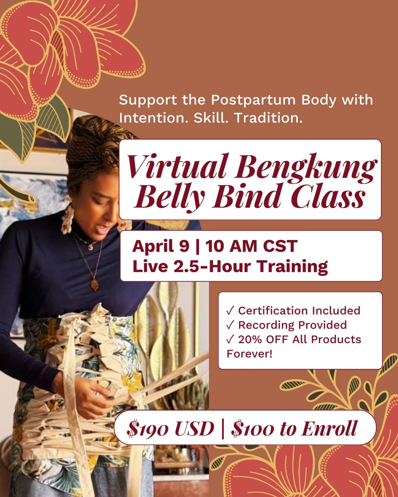 Back by demand! ✨Our Virtual Bengkung Belly Bind Class is officially open for registration!

We&rsquo;ve heard your messages, your interest, and your excitement and we can&rsquo;t wait to gather again VIRTUALLY! This class is open worldwide for birth