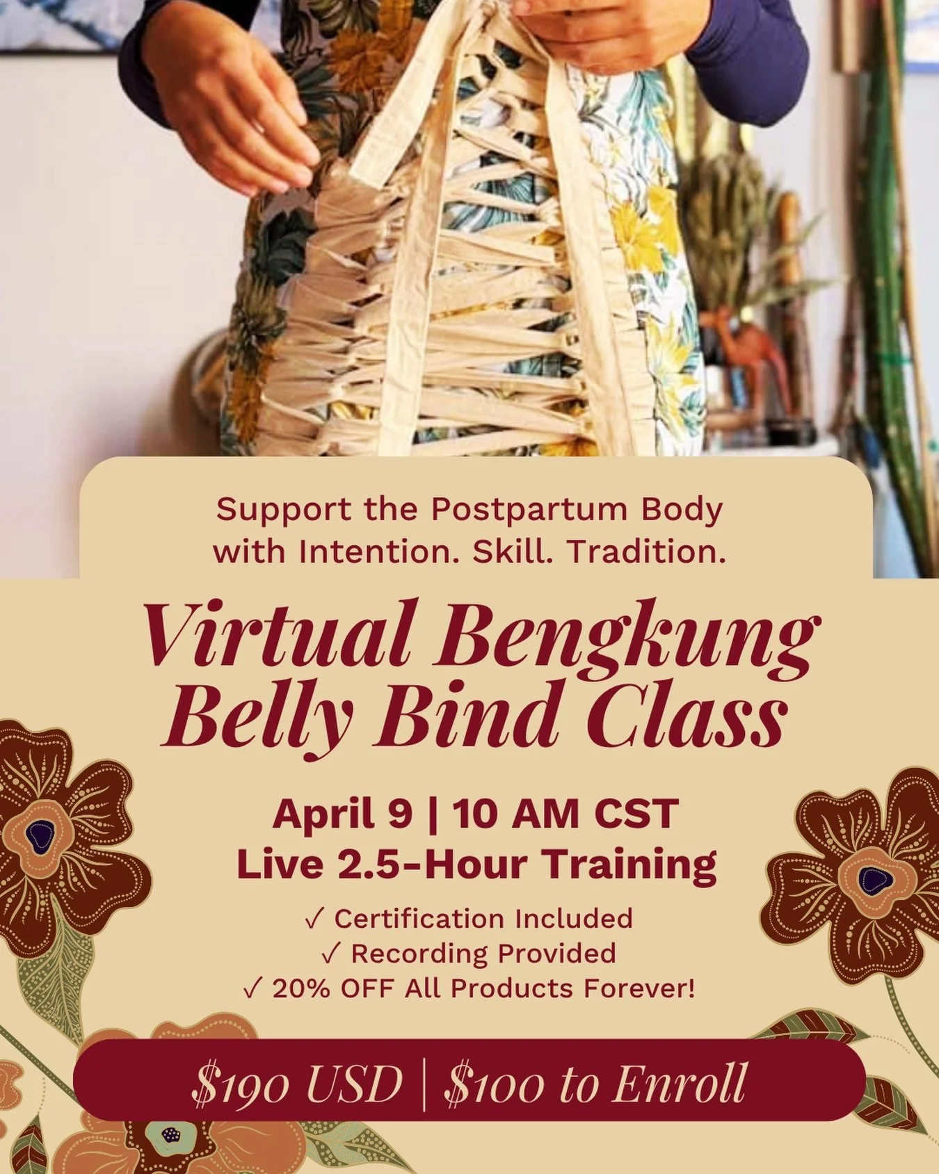 Still accepting enrollees for our Online Bengkung Belly Binding Class! ✨

If you&rsquo;re a birth worker, a new mom, or simply someone that&rsquo;s curious about the art of traditional belly binding, this class will guide you step by step in a suppor