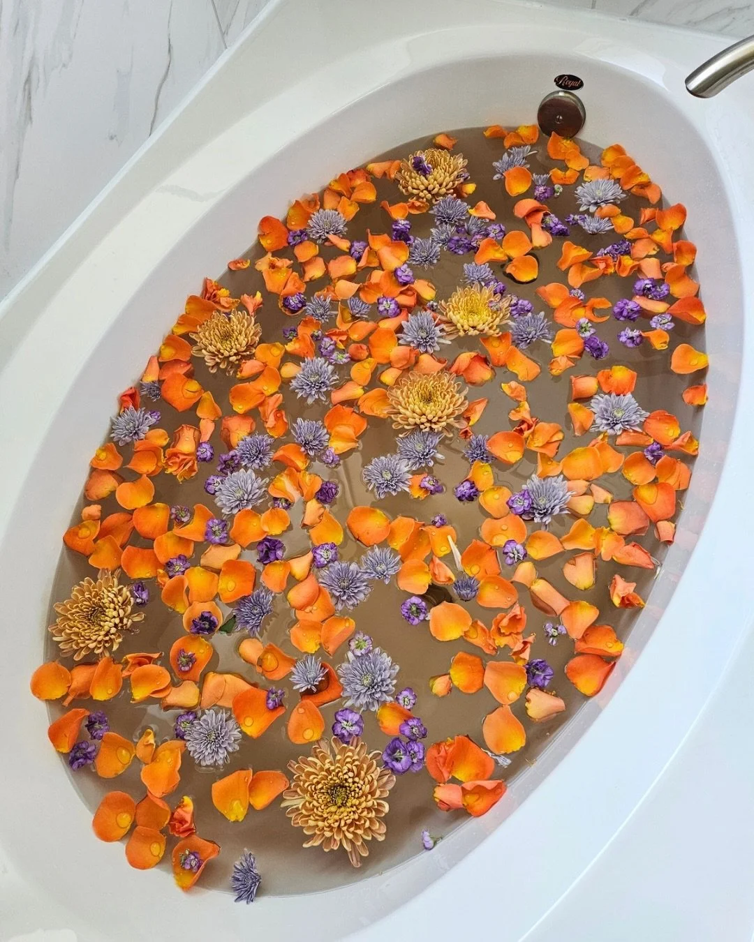 Orange 🤝 Violet&hellip; who knew? This flower bath turned out softer, warmer, and more comforting than expected.

We&rsquo;ve got a few openings for our one-time session and four-week postpartum package if you&rsquo;ve been waiting for a sign&hellip