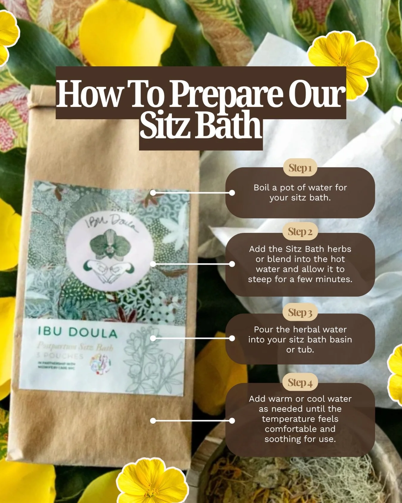 A postpartum soak, but make it easy. 🌿

Our herbal Sitz Bath is packed with soothing herbs to support healing and recovery, without the hassle of sourcing ingredients yourself.

Available now on our website.