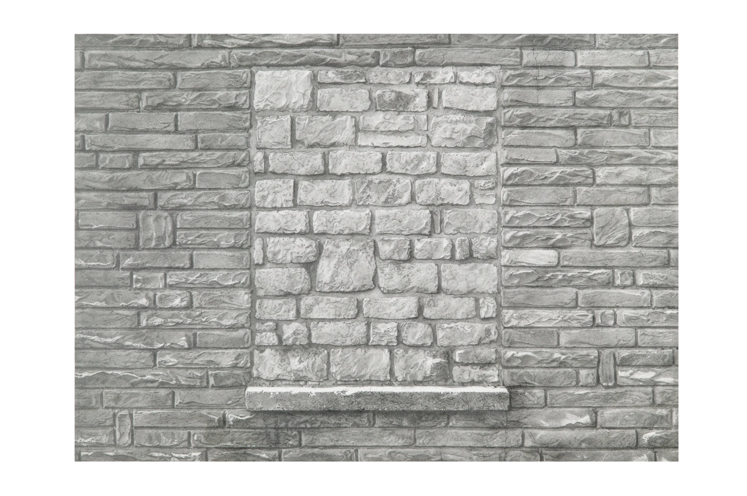 Wall Drawing (Blocked Window) graphite on panel 12"x 16" 2016