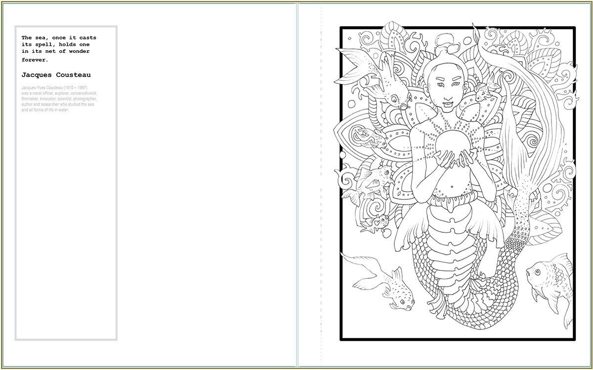 Sample Page/ Mermaid Magic Coloring Meditation Journal