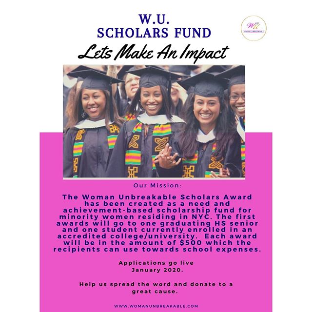 🙏🏾Only $500 away from reaching our goal! In this season of giving, @Womanunbreakable is seeking your help, your support and your donations! Donation link in our bio. Please read below!
✨⁣
Minority students have long encountered hurdles to attending