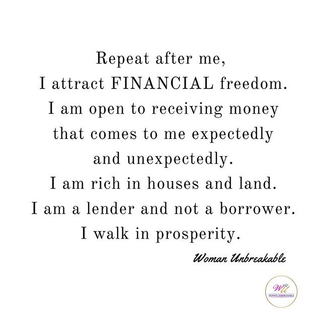 Happy Thursday! I am a firm believer that we have the power to receive, what we confess! I believe we are entering into a season of abundance where financial freedom is possible for all who desire it and set an intention to get it! 
#confessionsoffai