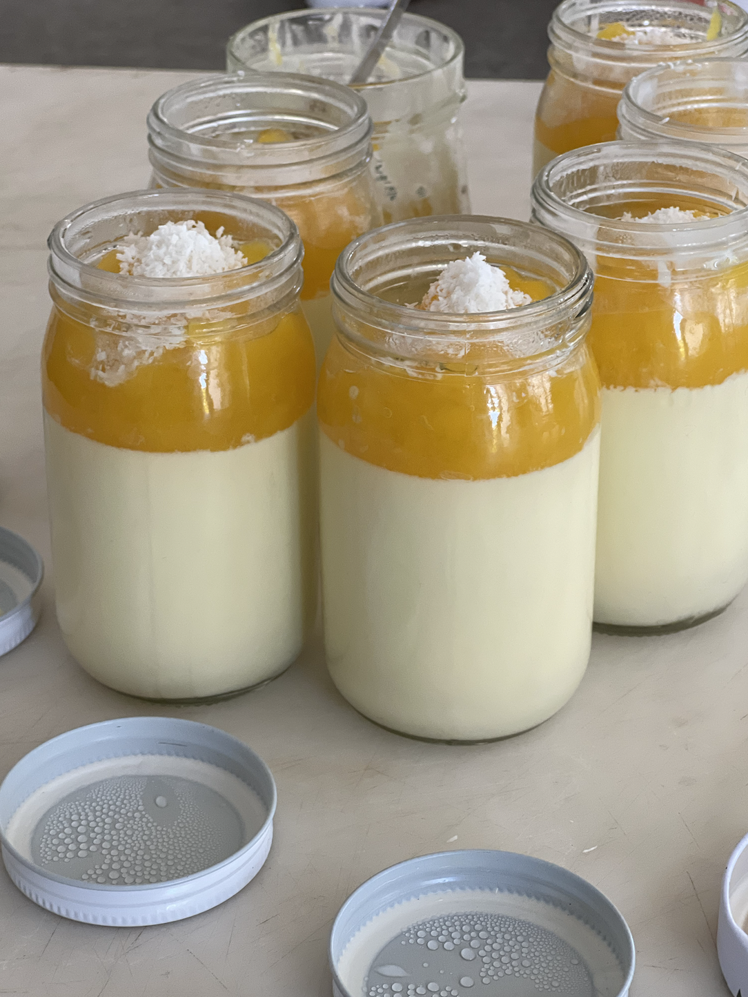 Christmas Panna Cotta with Mango, Lemon &amp; Coconut