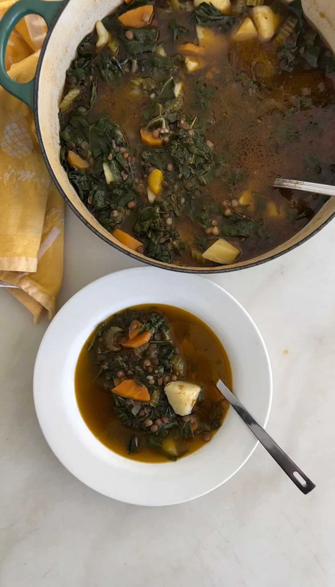 Zuppa di Lenticchie e Spinaci