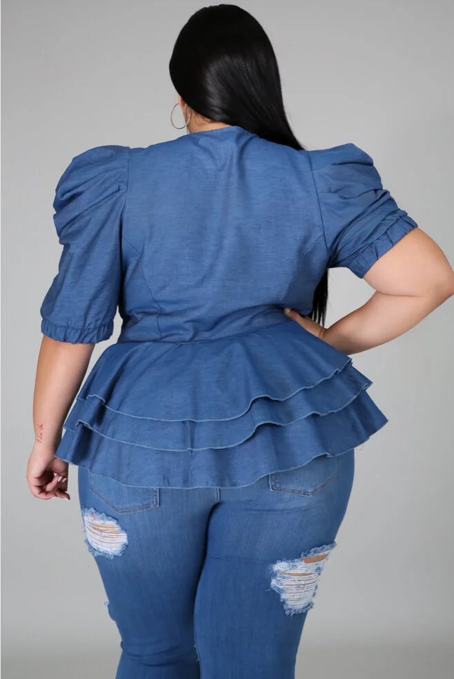 denim peplum top