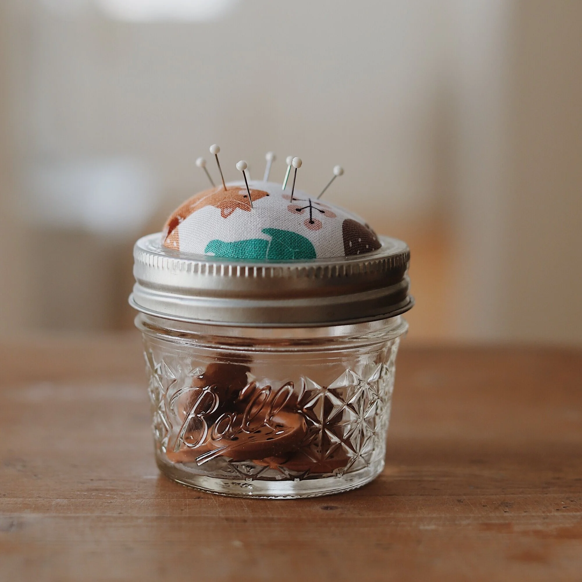 Upcycled Mason Jar Pin Cushion