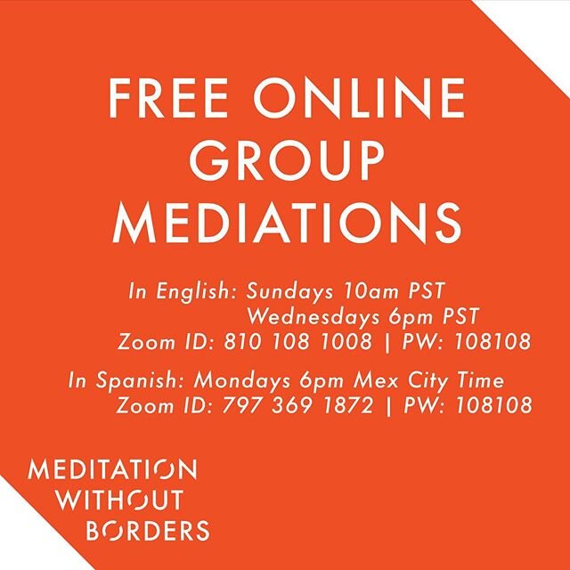 Hi all, notice our updated times and zoom meeting numbers!

Thank you to everyone who has been coming to our group meditations. 
Kristen will be hosting the English meditations on Sundays at 10am PST and Wednesdays at 6pm PST and Isabel will be hosti