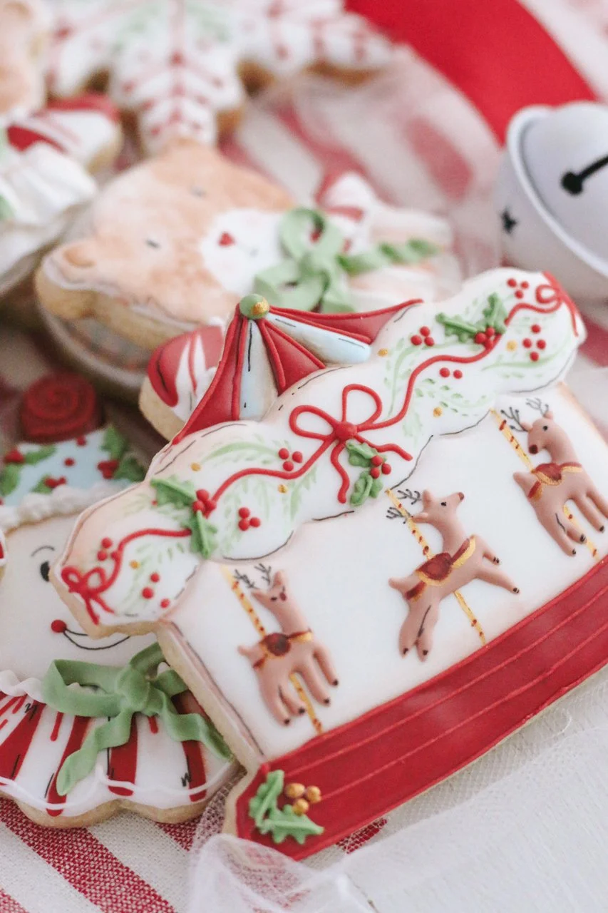 Carousel spins, twinkle lights, and vintage Christmas charm in every detail
