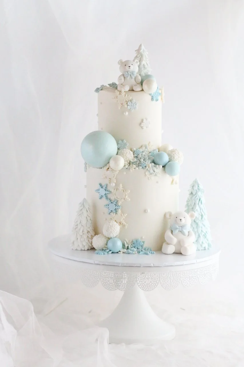 Two Tier Polar Bear BB Shower Cake-5.jpg