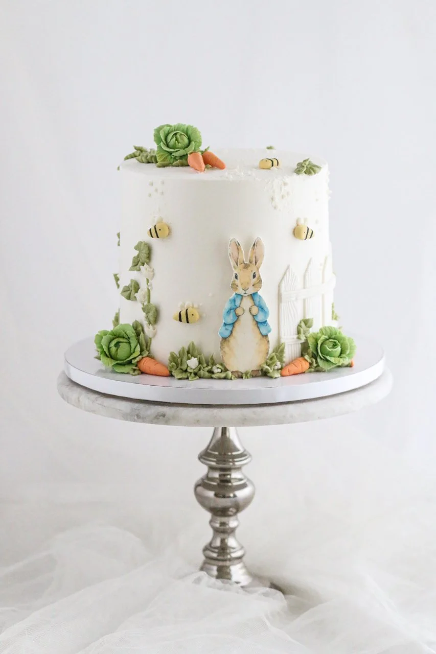 Peter Rabbit First Birthday Cake | A Whimsical Buttercream Garden