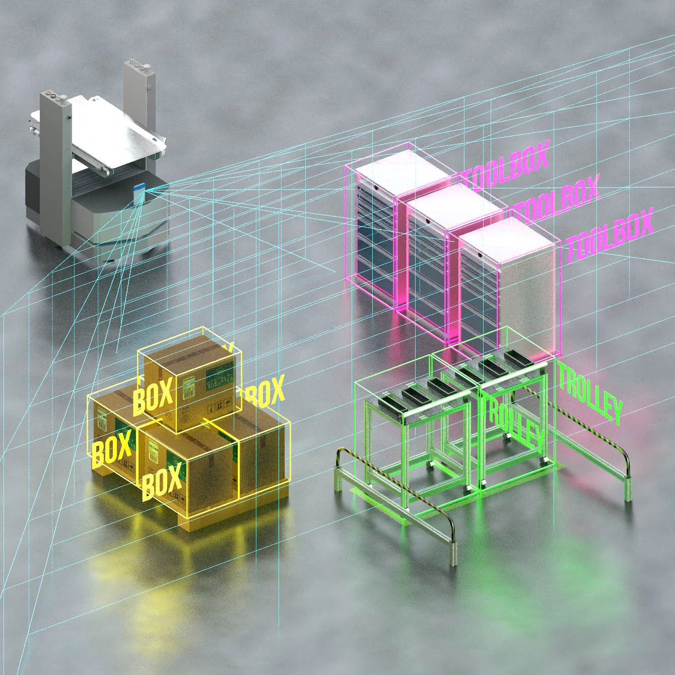 Application video for mobile asset detection and semantic segmentation in all sort of production environments : YouTube-Link
