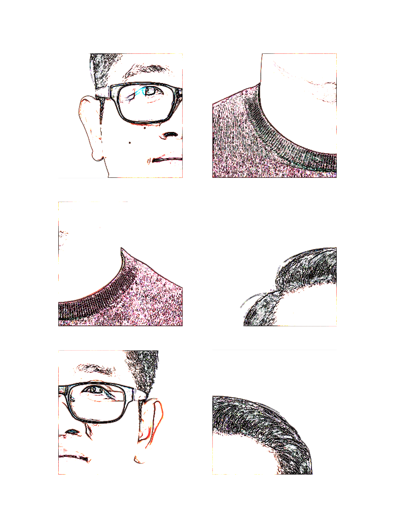 Using detected geometries, it can recognize parts of the face