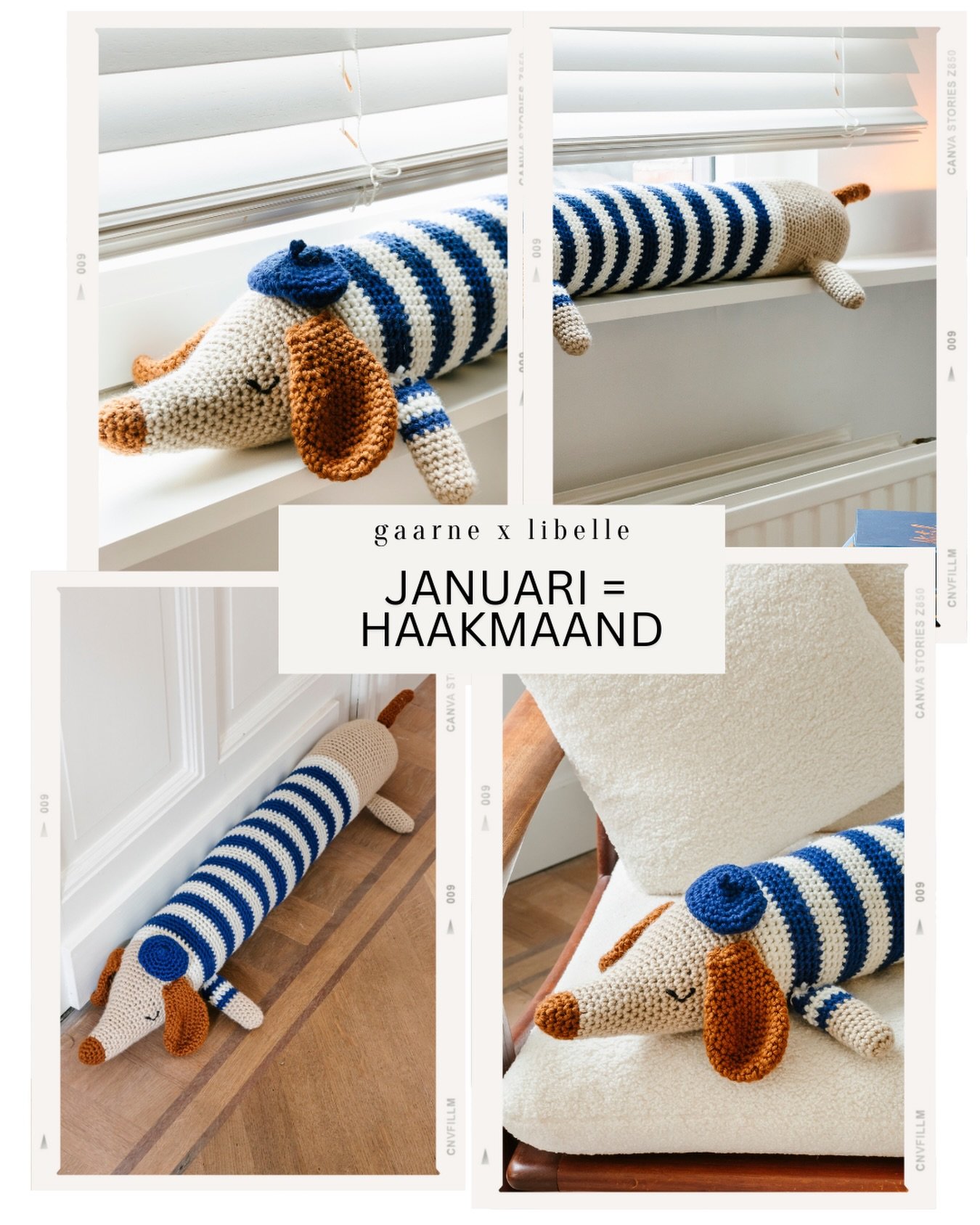 Januari = haakmaand, &amp; in week 2 verwelkomen we een schattige viervoeter, teckel Tommie. Tommie is een lieve tochthond om zelf te haken. Met zijn schattige truitje en baret is teckel Tommie een supergezellig blikvanger in huis. En het beste nieuw