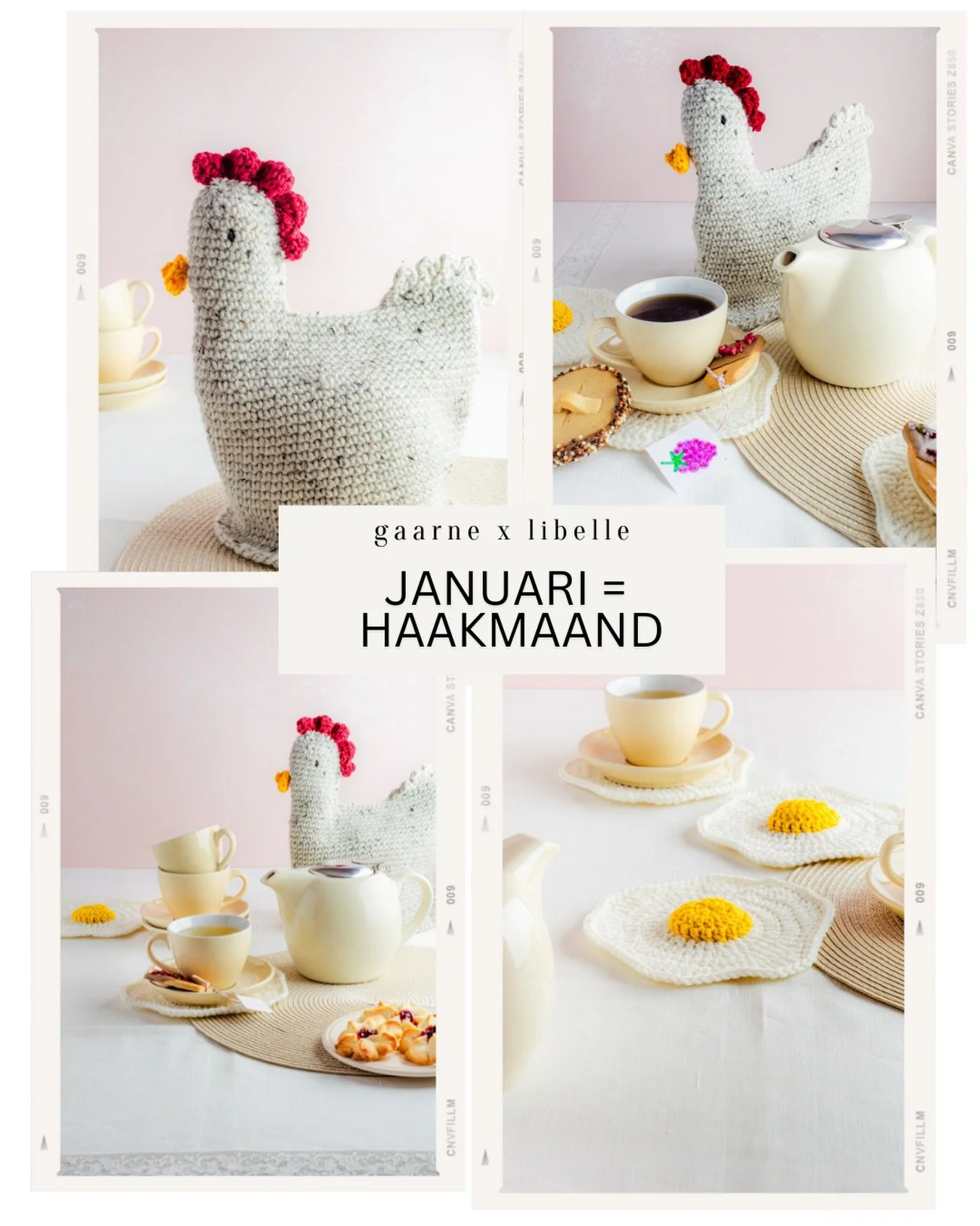 Tijd voor 2 extra haakpatroontjes om je huis gezelliger te maken. Deze week in de Libelle: een theemuts en onderzetters om je theemoment nog fijner te maken. 

Bestel het DIY pakket via gaarne.online 🐓🍳 
PS: lekkere koekjes komen van @jolien.bakt ?