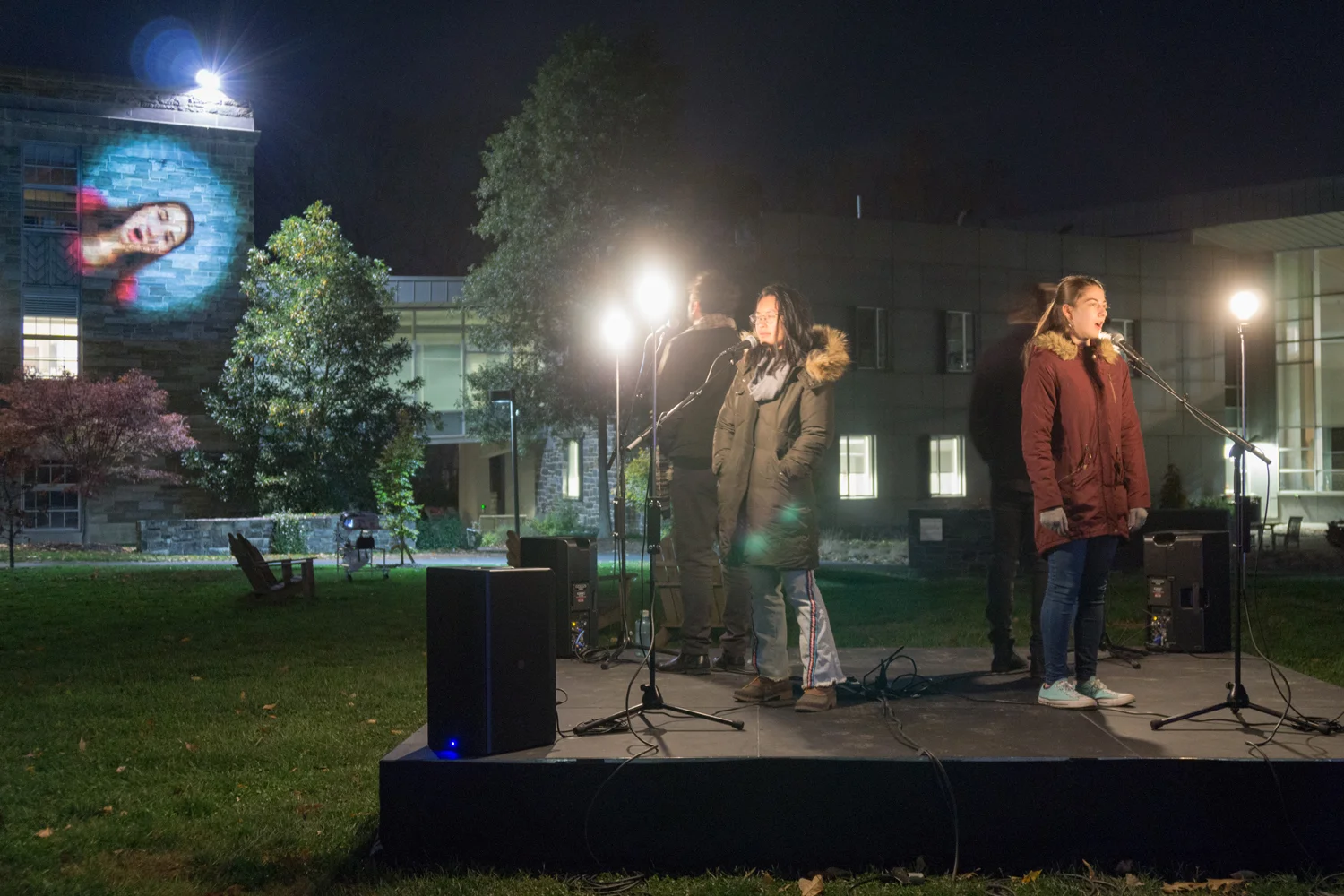 Chorus, detail of projection and performance