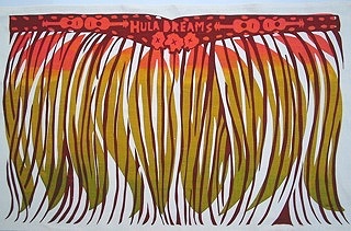 Hula Skirt tea towel 2005