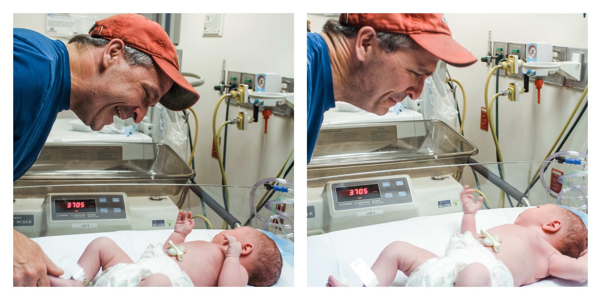 Meeting his Granddaughter for the first time - I've always known its okay to show your tears . 