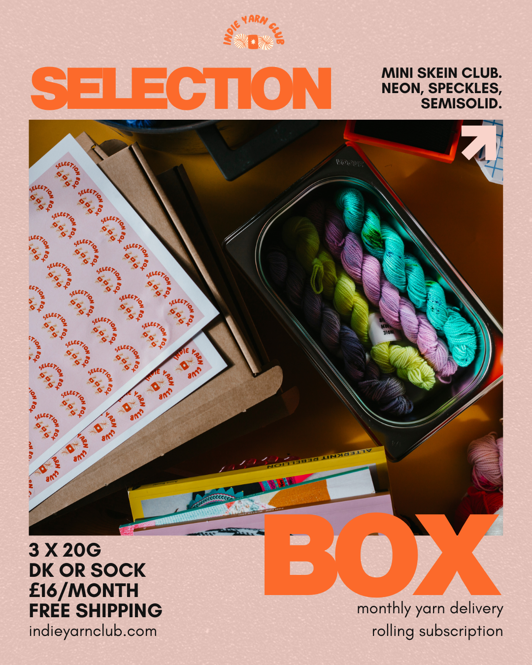 Selection Box: Mini Skein Subscription Club (3 x 20g) — Indie Yarn Club