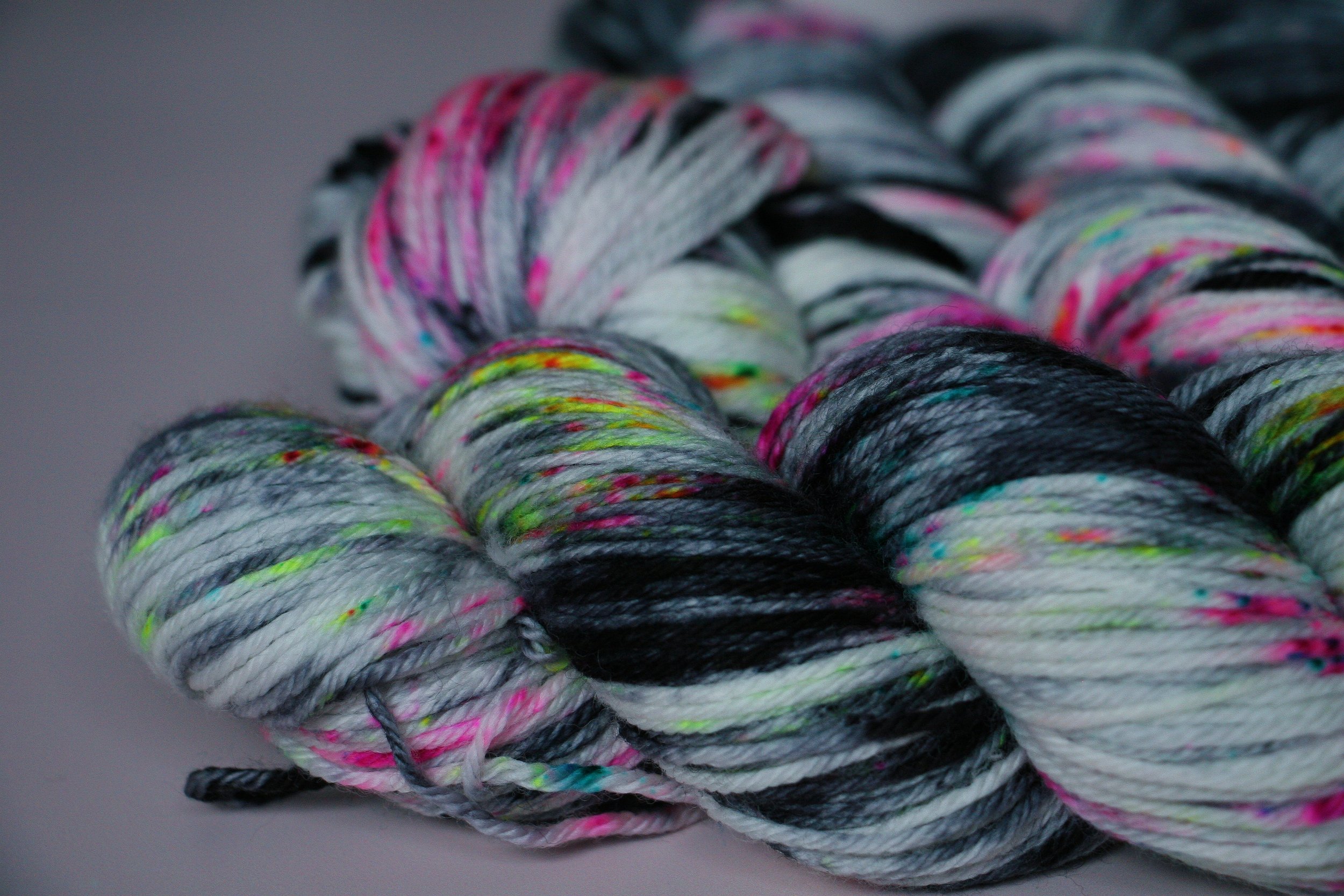 static-black-white-rainbow-glow-up-club-uv-reactive-fluorescent-neon-hand-dyed-yarn-subscription-box-indie-yarn-club (20).JPG
