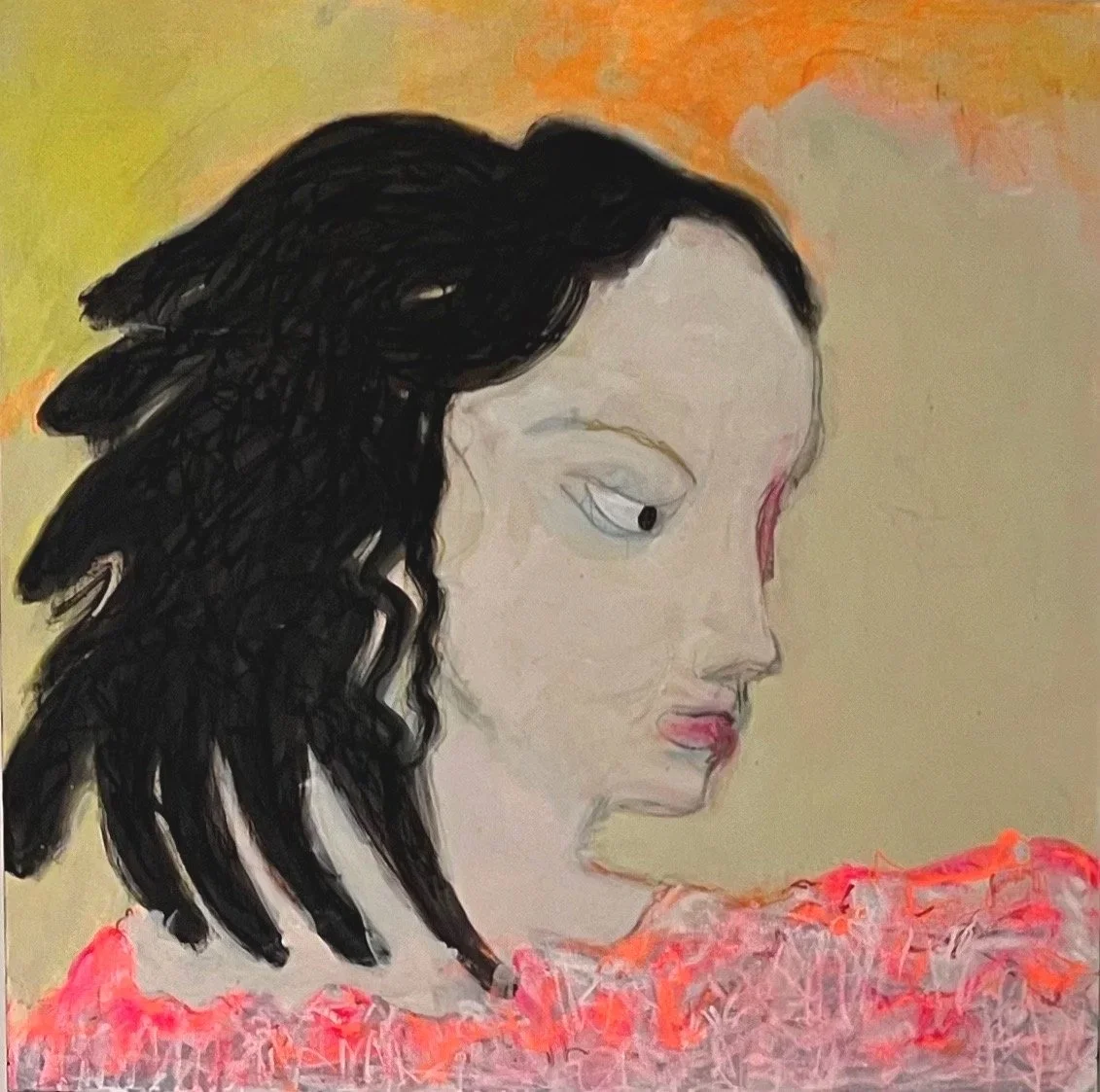 I wasn't anywhere today   36" x 36"   acrylic and oil on canvas