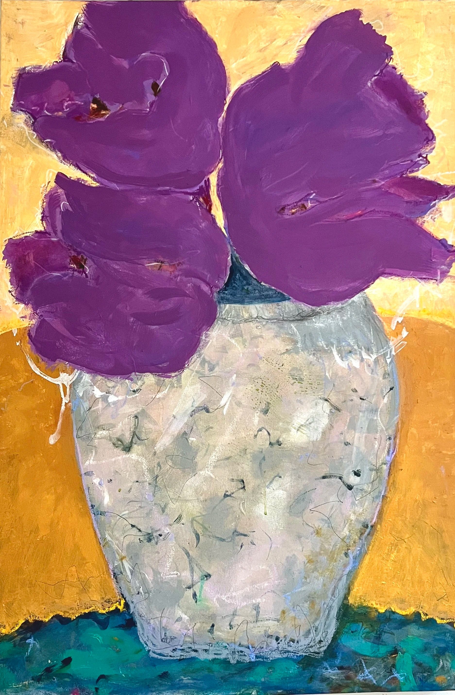 Lilac Tulips   24" x 36"   acrylic and oil on canvas 
