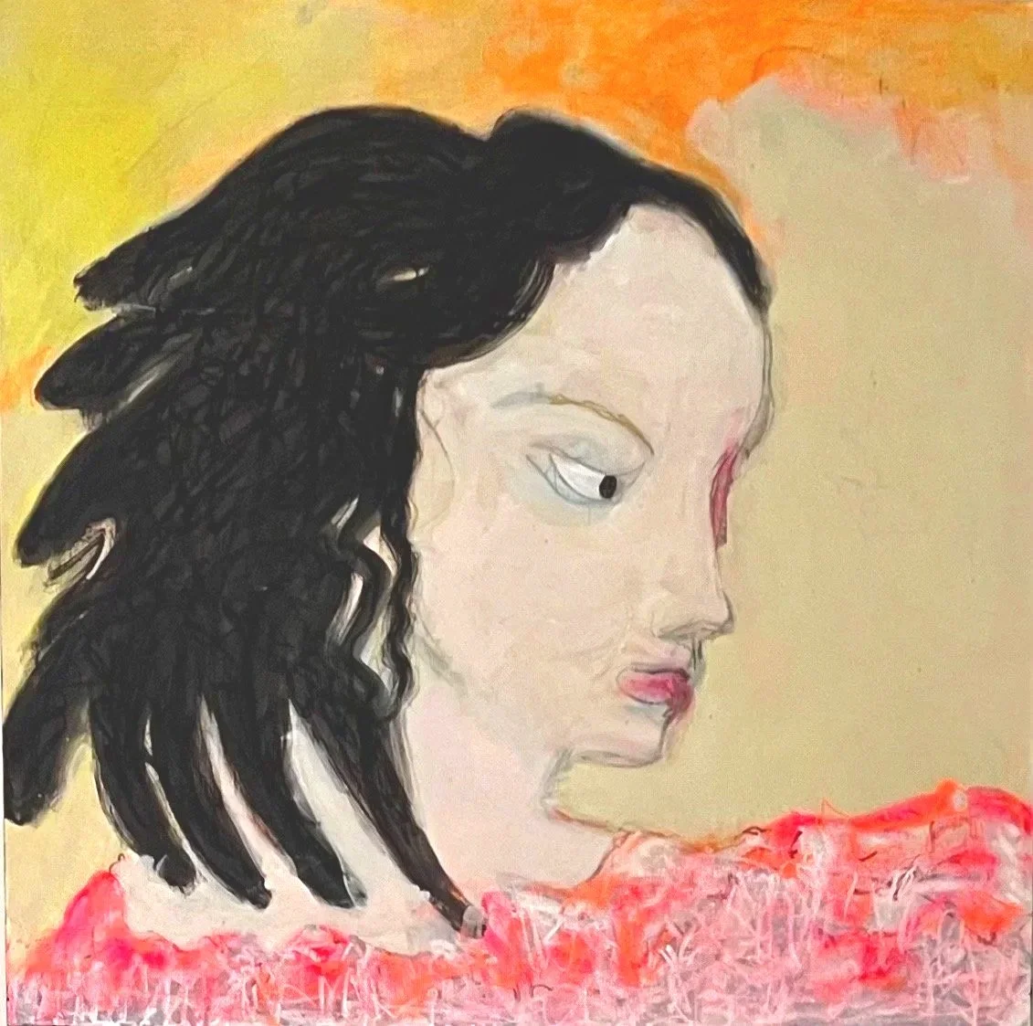 I wasn't anywhere today   36" x 36"   acrylic and oil on canvas