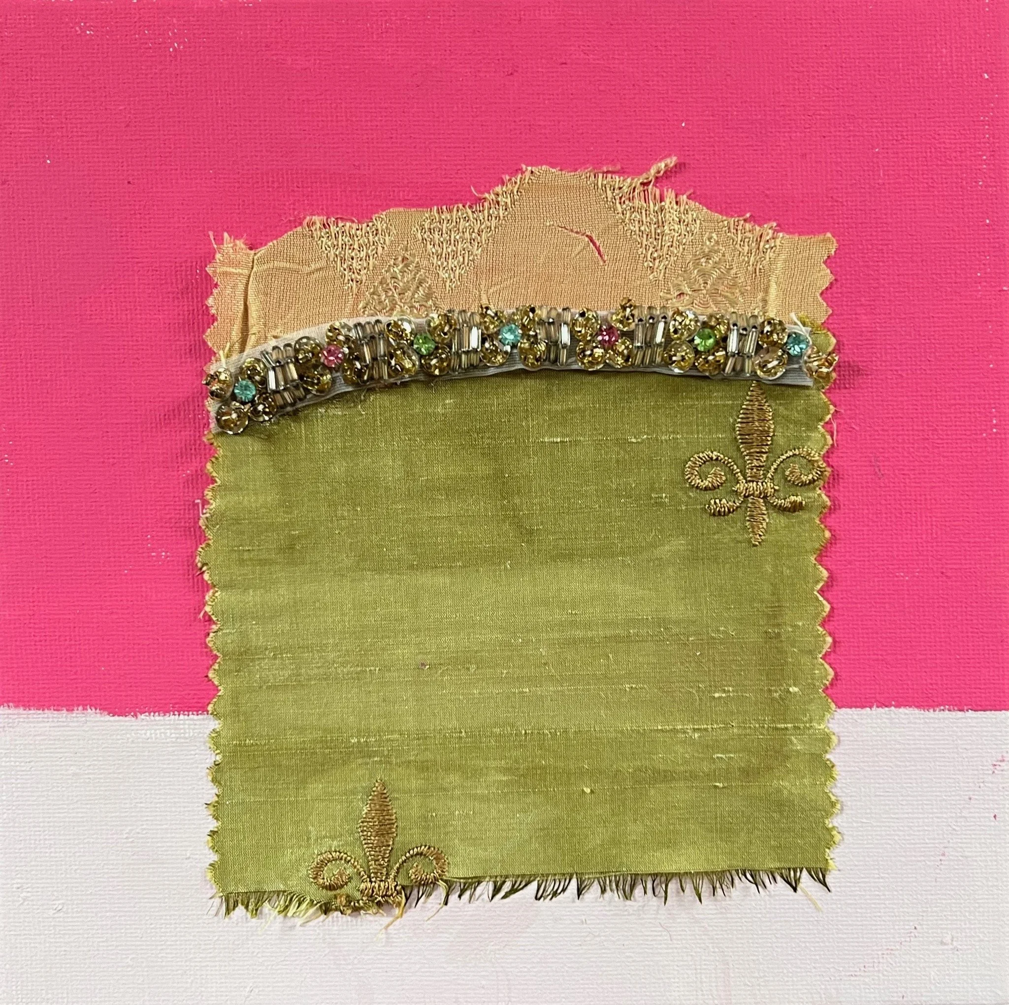 Princess Cake  8" x 10" acrylic and fabric on canvas   SOLD
