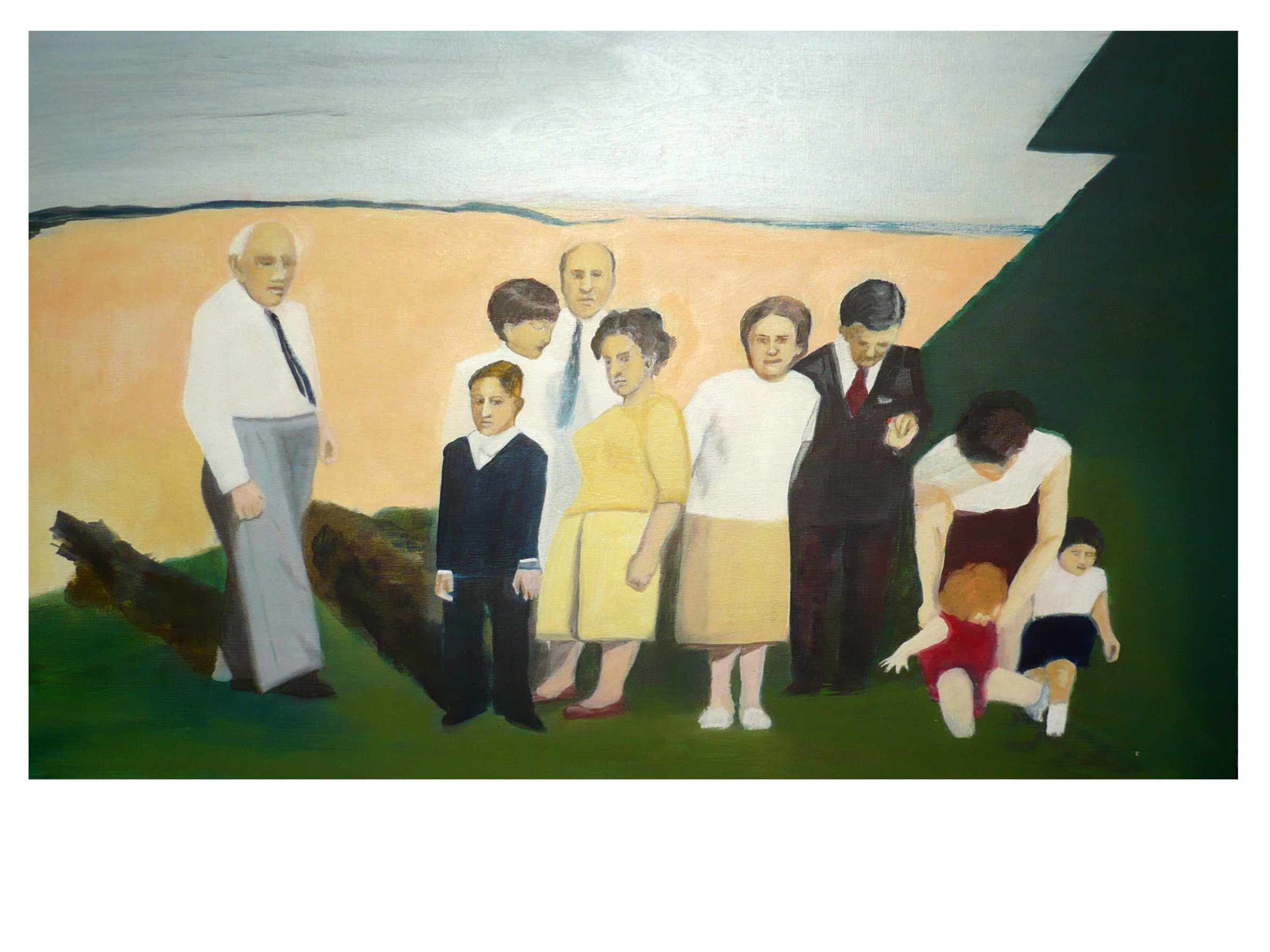  Familientreffen 1968 36,5 x 59 cm Acryl, Öl auf Holz 