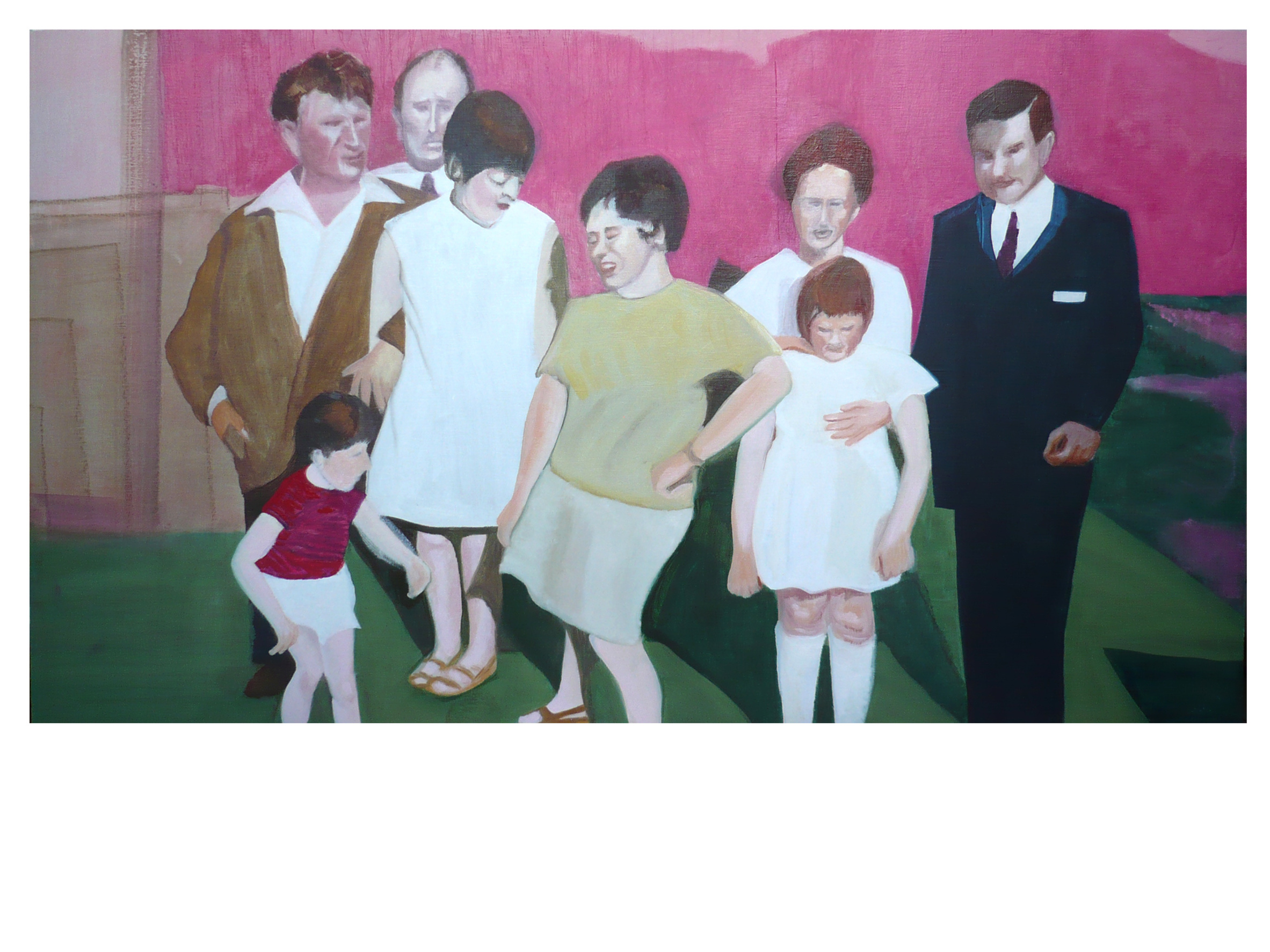  Familientreffen 1968 36,5 x64 cm Acryl , Öl auf Holz 