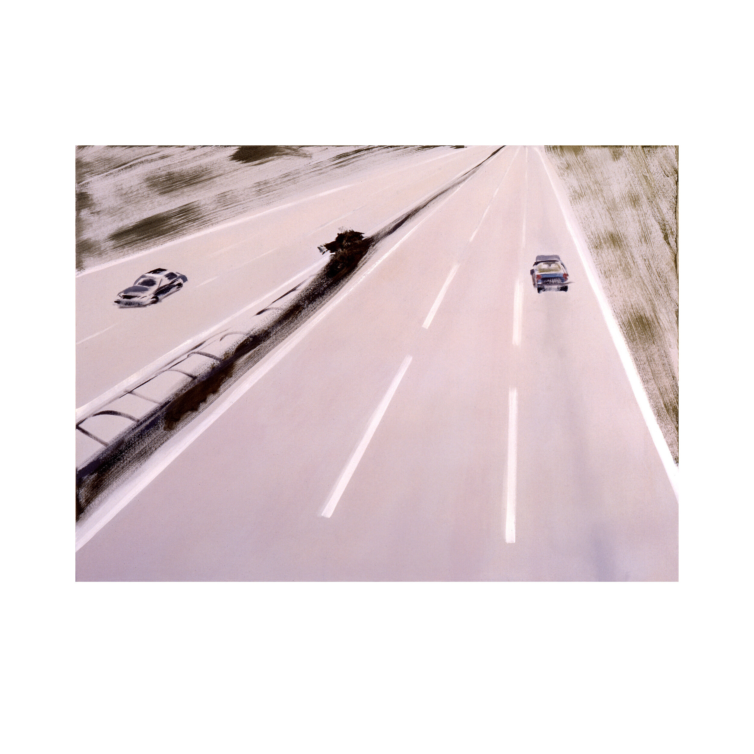  Autobahnautos alltäglich, 2003 100 x 125 cm Acryl auf Baumwolle Foto: W.Günzel 