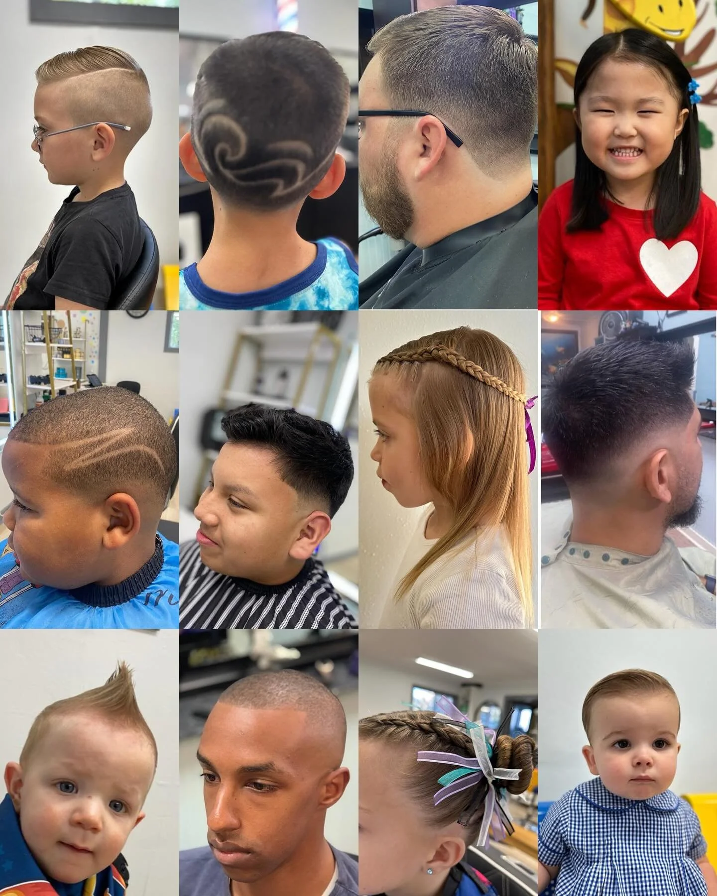 We&rsquo;re now open TUESDAY- SATURDAY for all your family hair needs!
Classic haircuts, fades, designs, braids, first haircut experiences, beard trims and design, etc. Book today through our link in bio 📲🤳 or give us a call to schedule 📆💇🏻&zwj;