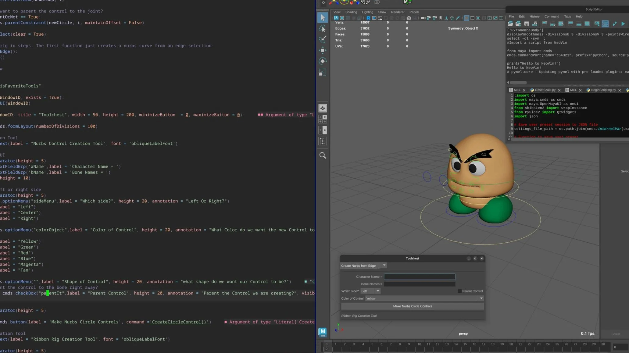 Using NeoVim with Maya
