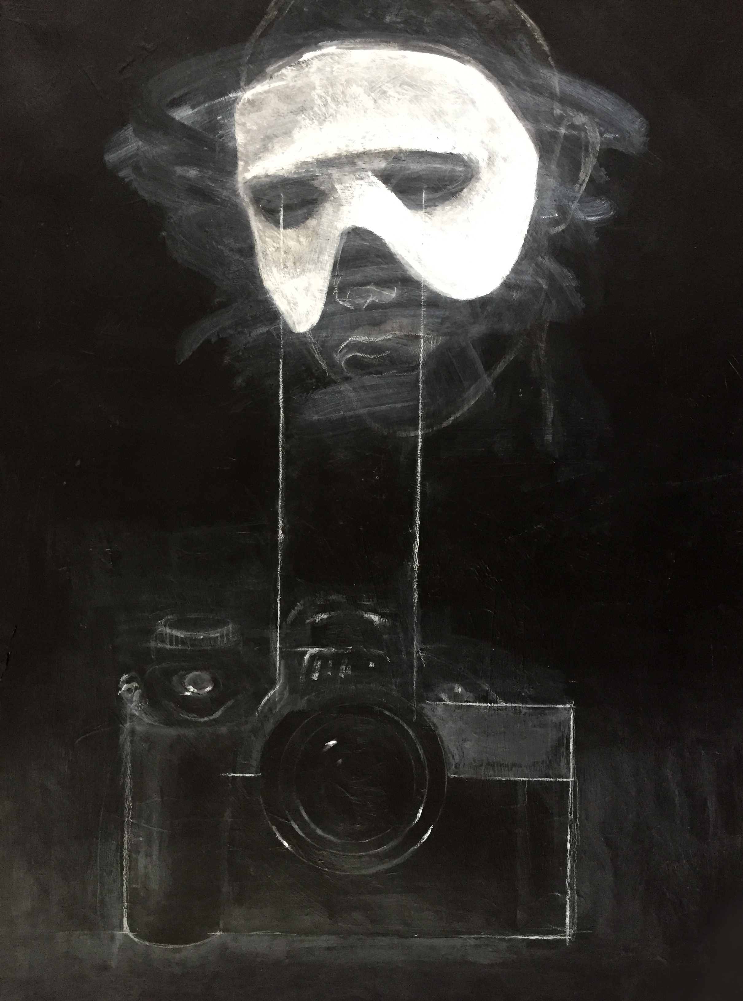 "Surveillance Series", Acrylic, Chalk, 30"W x 40"H
