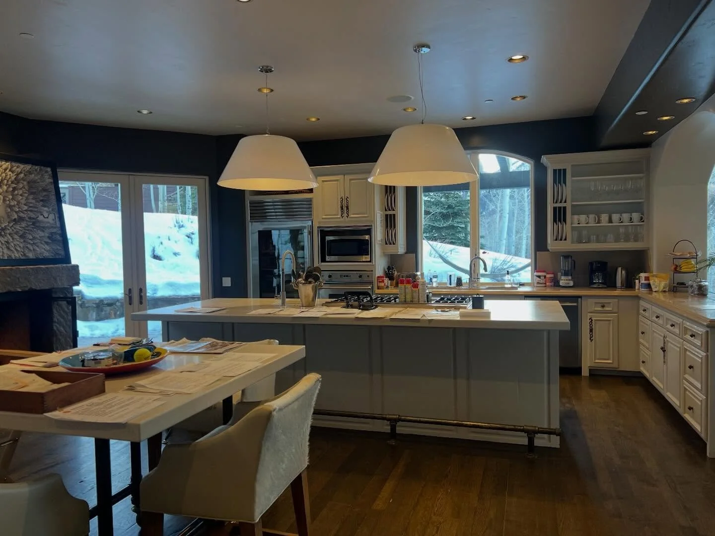 A few of our light fixtures in-situ in Aspen.  Always nice to see installed work in person!  BigShade pendants are a fantastic kitchen light given the soft even light that they produce, LiquorLamps of course are also cool kitchen lights given that th