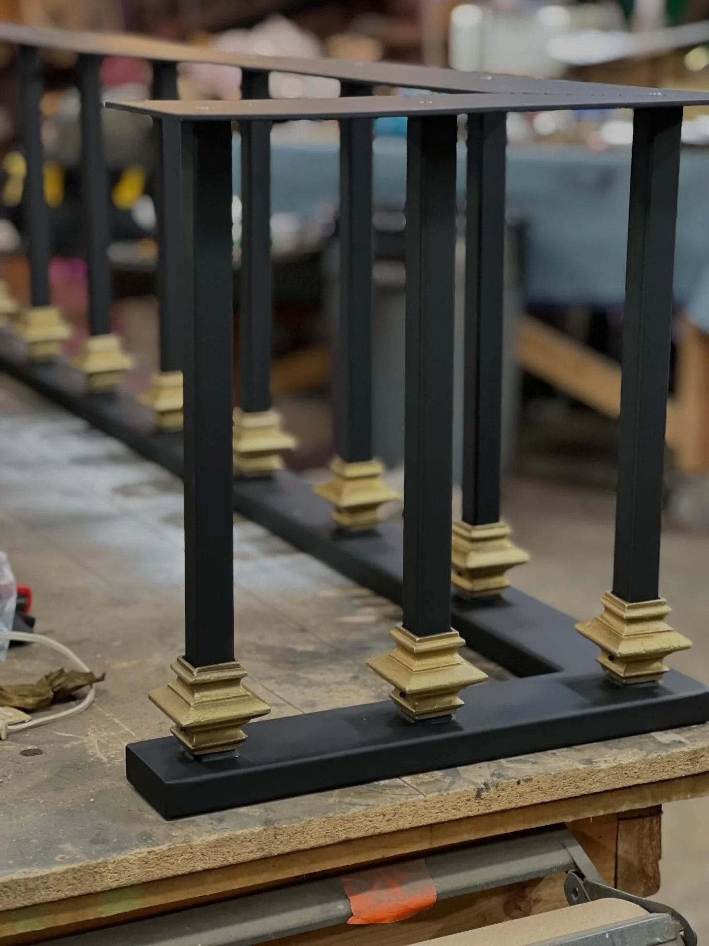 Fireplace bench for @bgdltd 
The bench will have an upholstered seat added. Photos to come once installed in the racquet club. 

#customfurnituredesign #fireplacebench #studiofurniture #steelfurniture