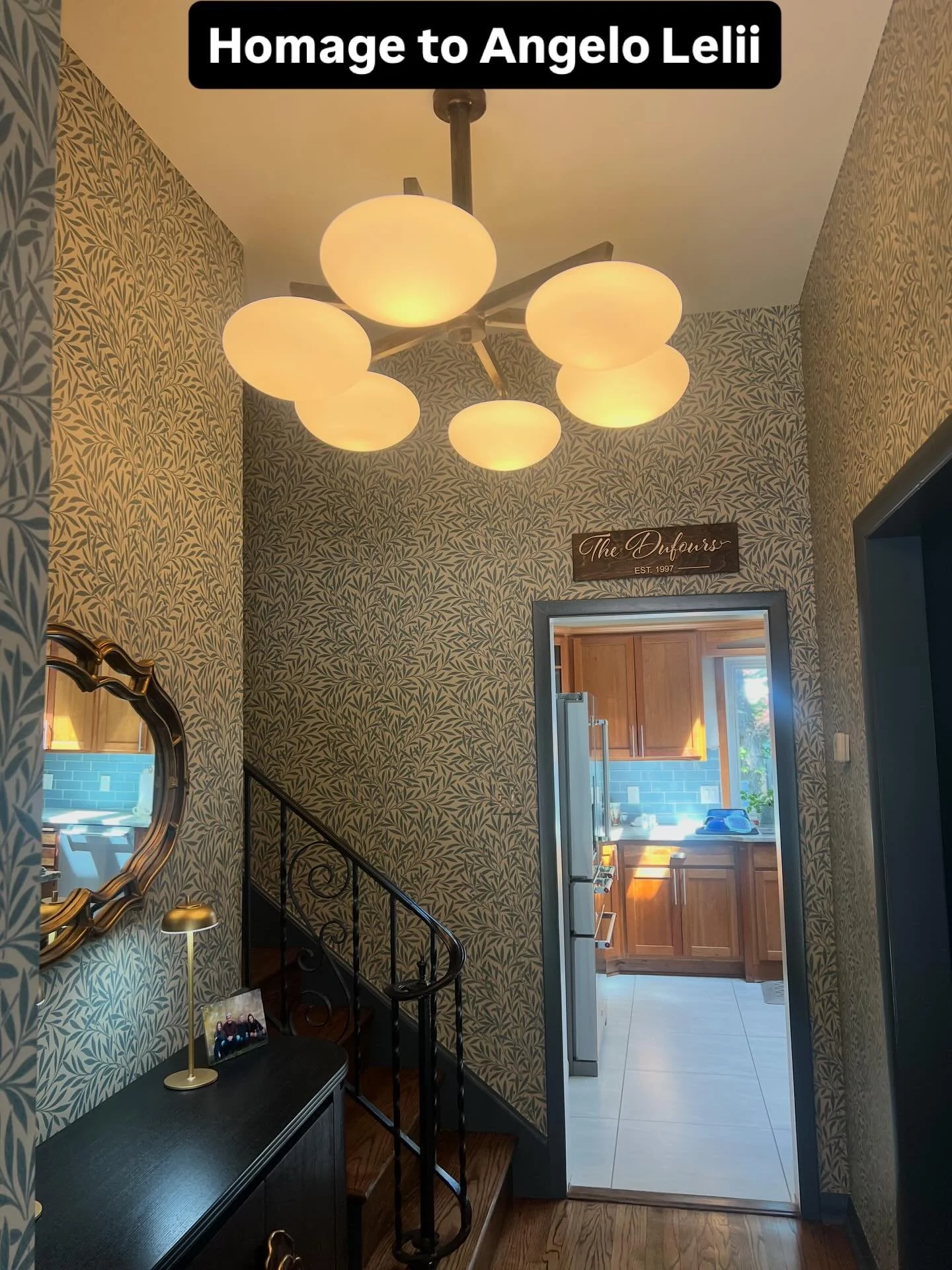 For a custom commission in a home in Wayne PA, I worked with @partuminteriors to design a custom chandelier for the entryway based on the iconic work of Italian designer Angelo Lelii and the client&rsquo;s love of Italian modernism.  It is soooo very