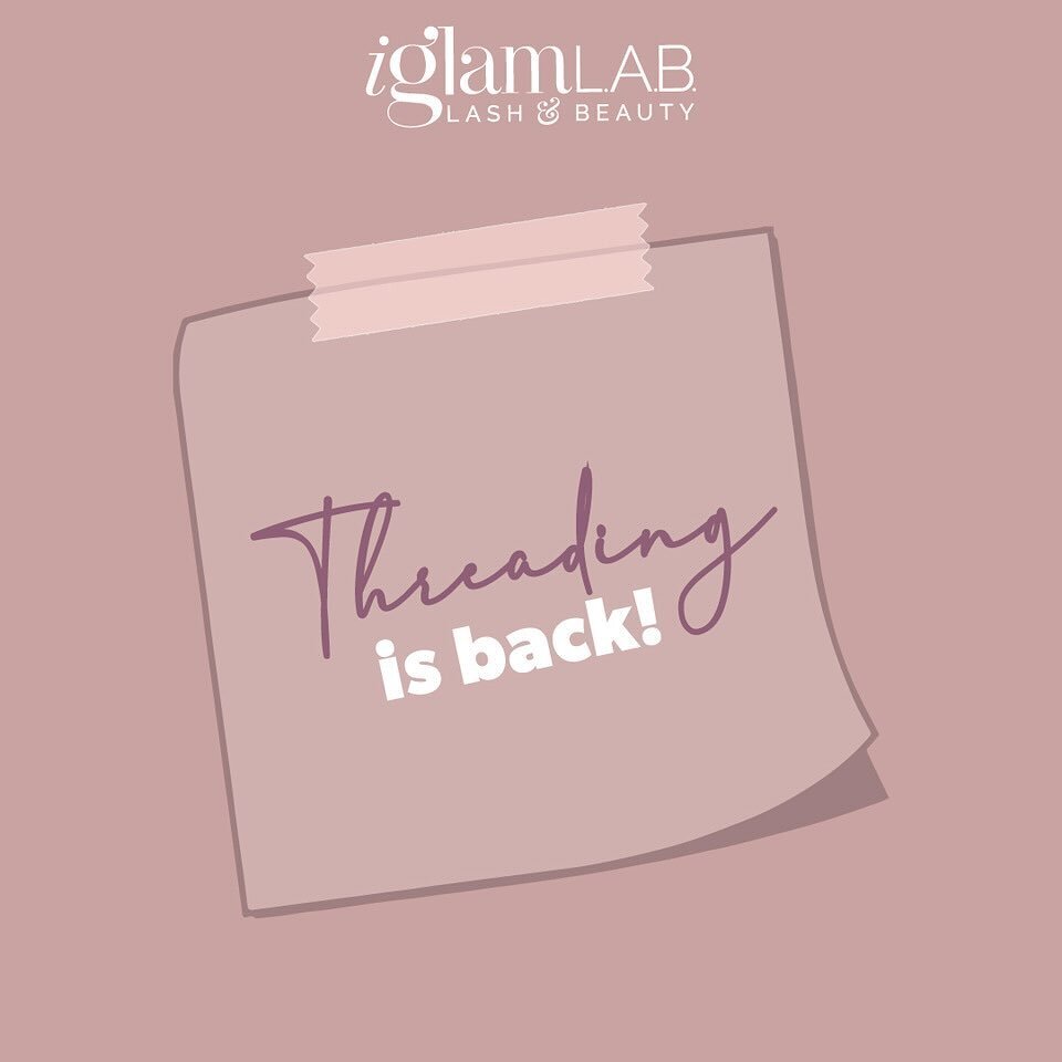 Calling all Threading Girlies!!! Our threading services have returned! 
.
If you&rsquo;re sensitive to waxing or on meds/ skin treatments that prevent you from waxing. Threading is the safe alternative for you!
.
For a limited time, brow threading is