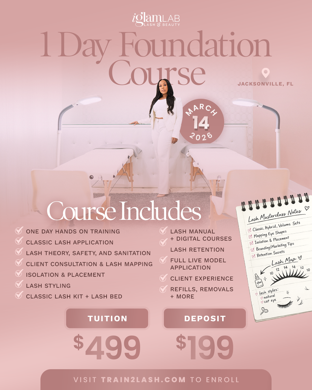 iglam lash and beauty classic volume lash training jacksonville florida