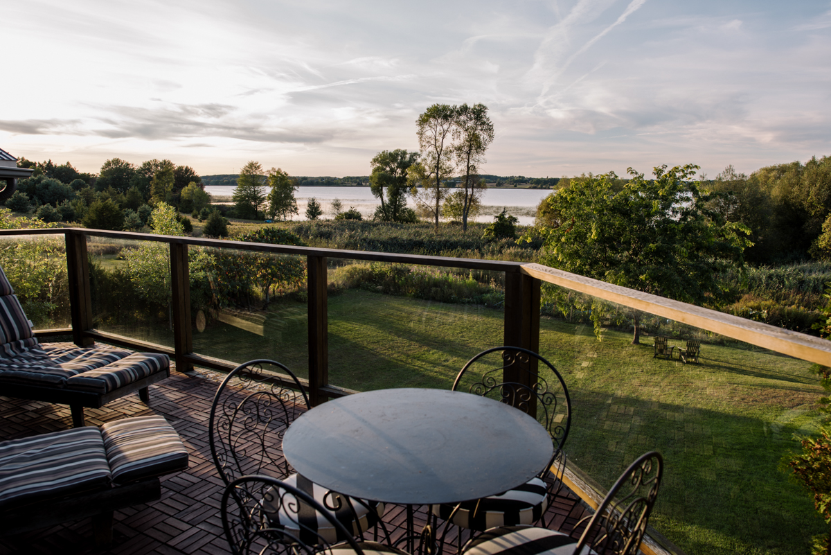 Look out balcony, with sunset views over East Lake in Prince Edward County