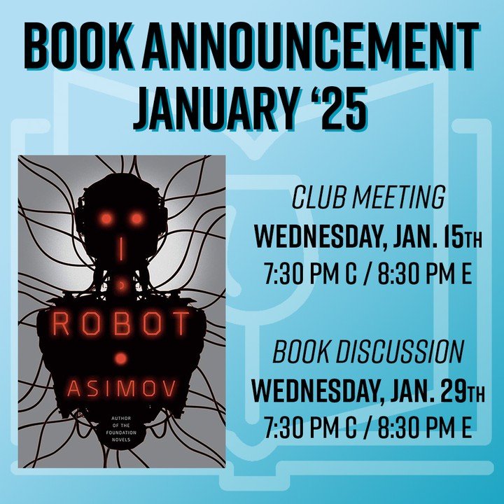 It was a CLOSE one, but the votes are in and the collection of short stories you chose to read for January is &ldquo;I, Robot&rdquo; by Isaac Asimov!

If you need a copy, please consider using the link in our bio. It doesn&rsquo;t cost you anything e