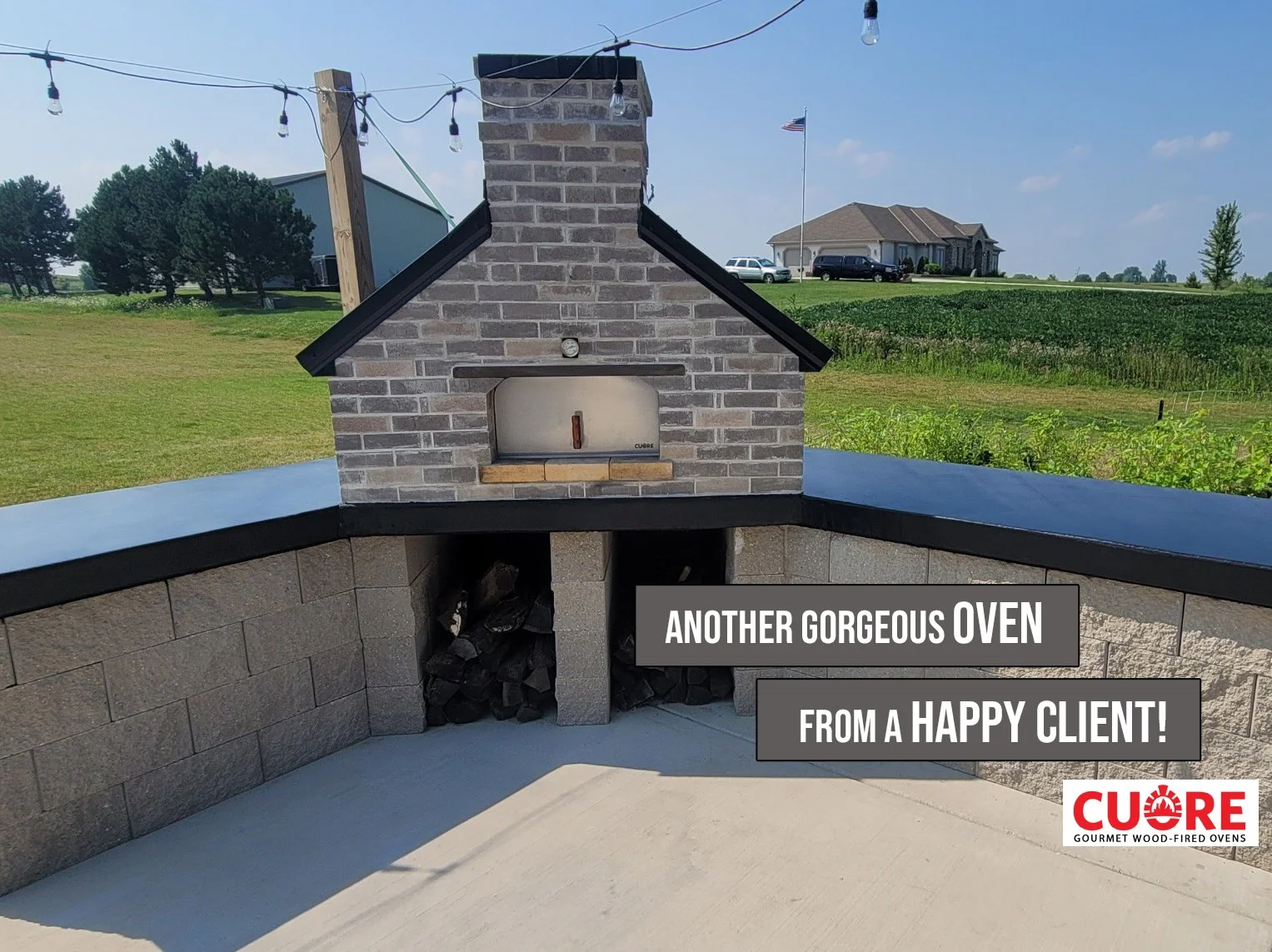Cuore Ovens presents: another happy client! #outdooroven #diyoven #outdoorkitchen #pizzaoven #pizzaovensale #pizzaovencooking