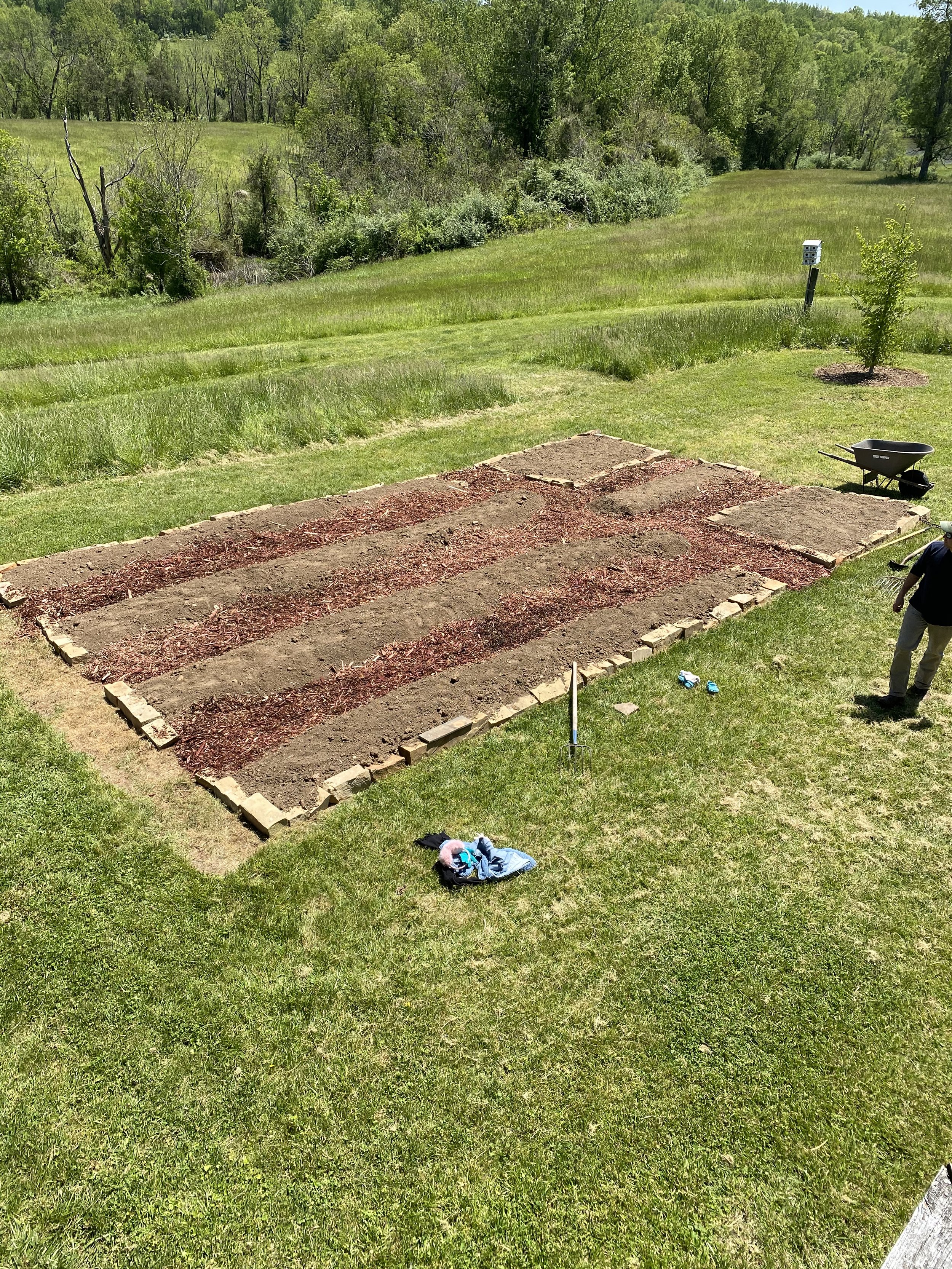 Garden soil with Arborist Chip Pathways