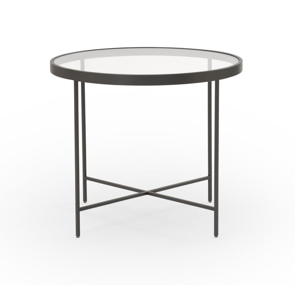 Vienna Round Side Table With Glass Top, Ikea White Metal Round Side Table