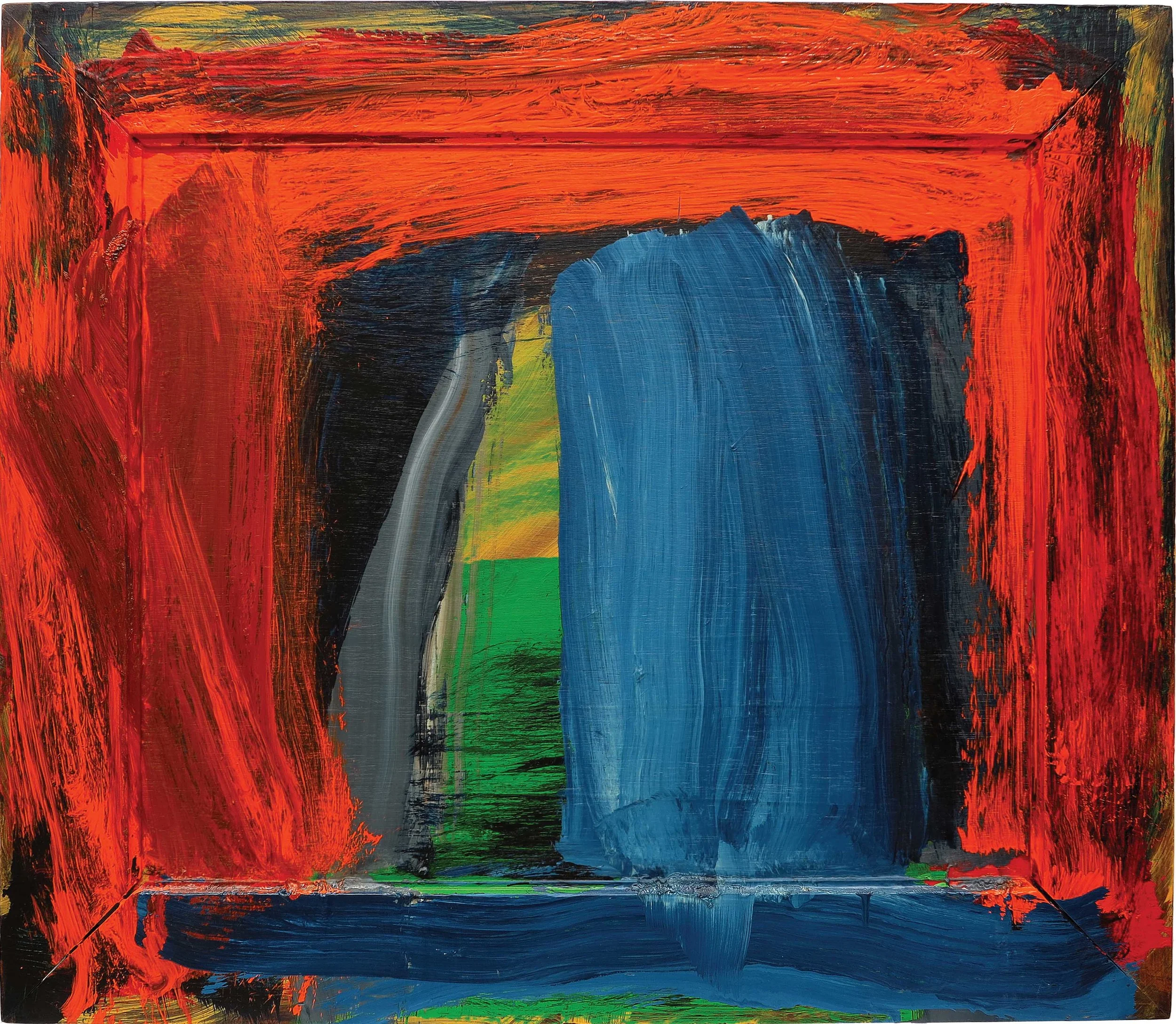 Howard Hodgkin – Navy Blue, 27 x 31 inches, 2002-04, oil on wood