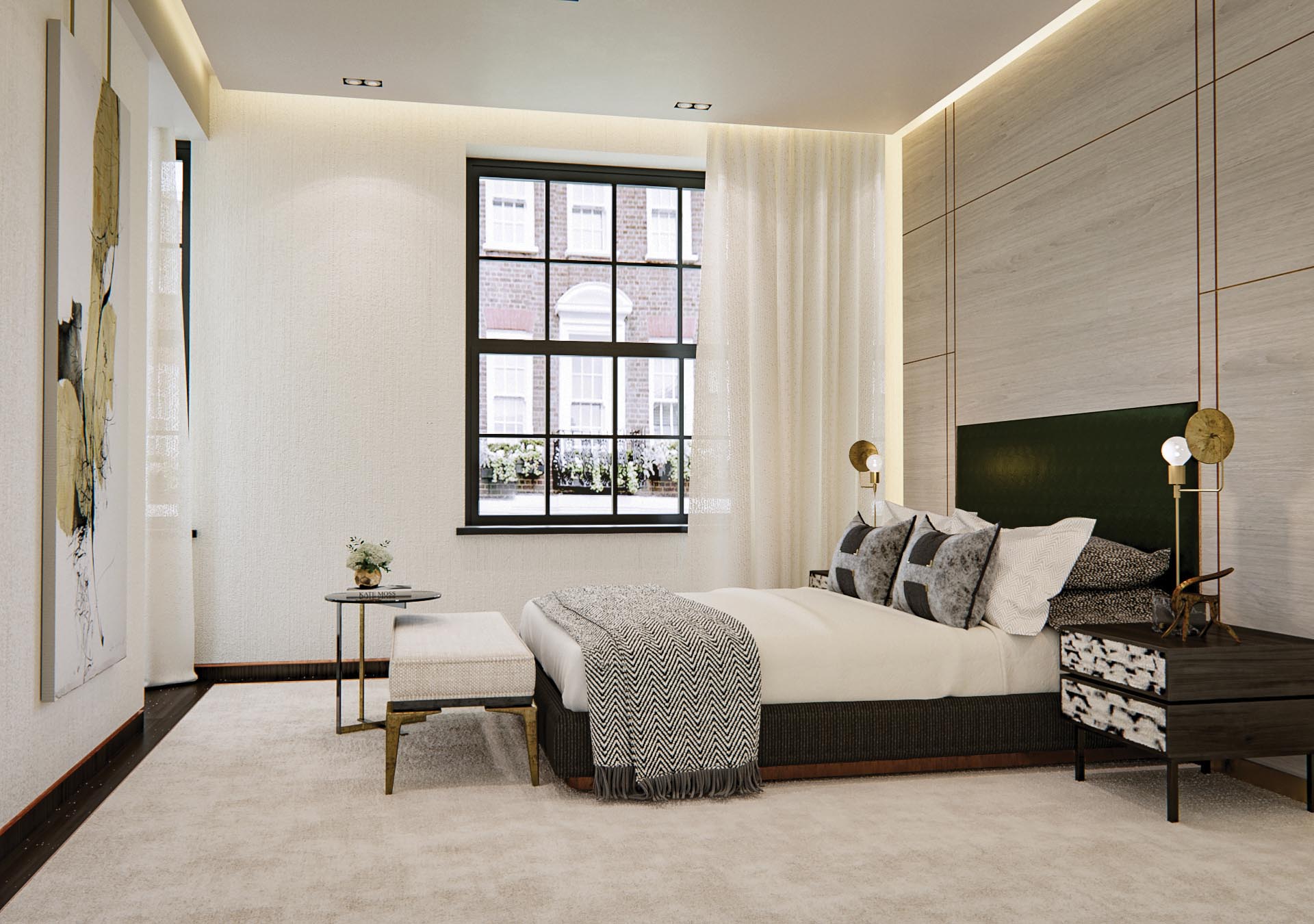 Lawson Robb Fairholt Street Knightsbridge conversion from former public house, bedroom .jpg