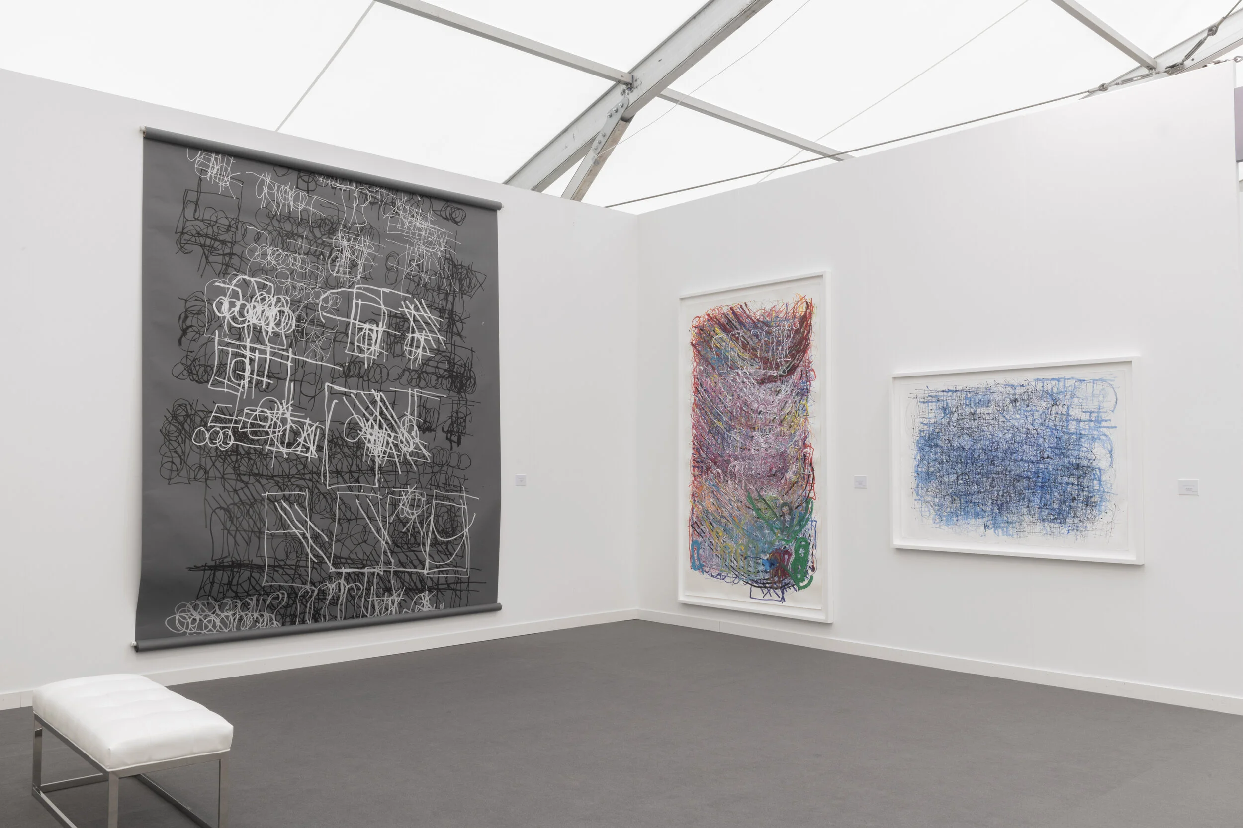 Installation of work by Dan Miller at Andrew Edlin’s booth at Frieze New York 2019