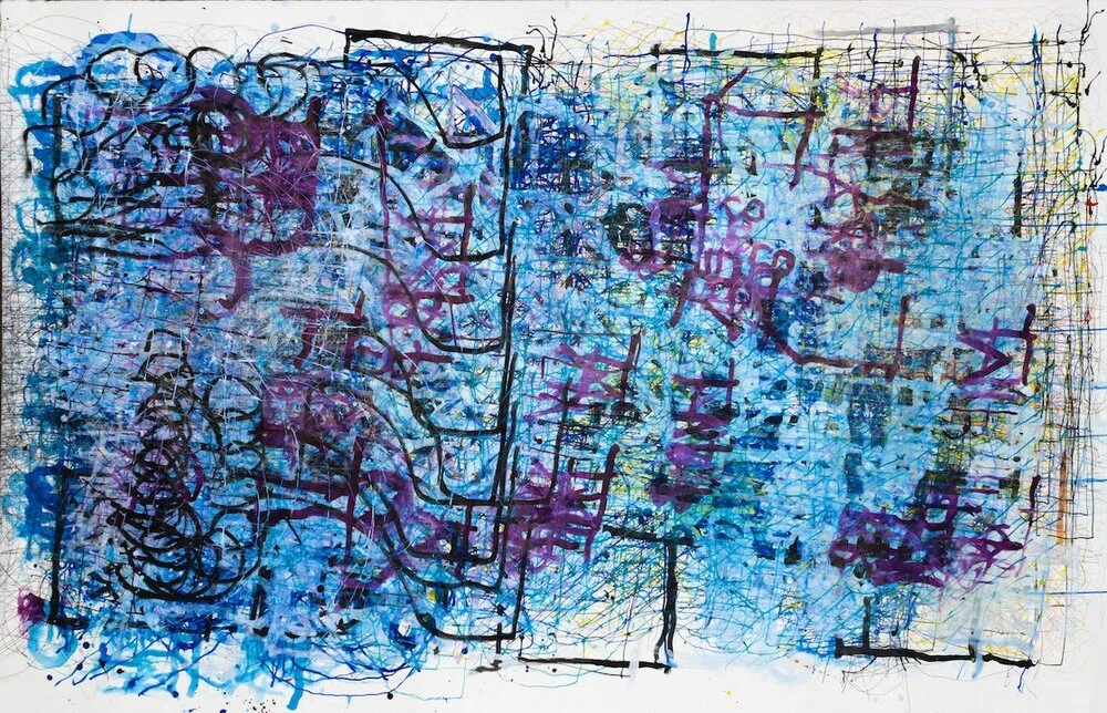 Dan Miller, Untitled, (DM 1107), 2019, Work on paper, 55.5”x86”, courtesy Creative Growth Art Center